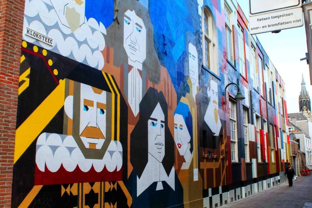 obra do artista hugo kaagman de 2013 mural na kloksteeg