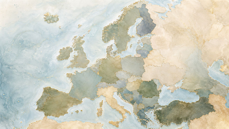 imagem do mapa do continente europeu